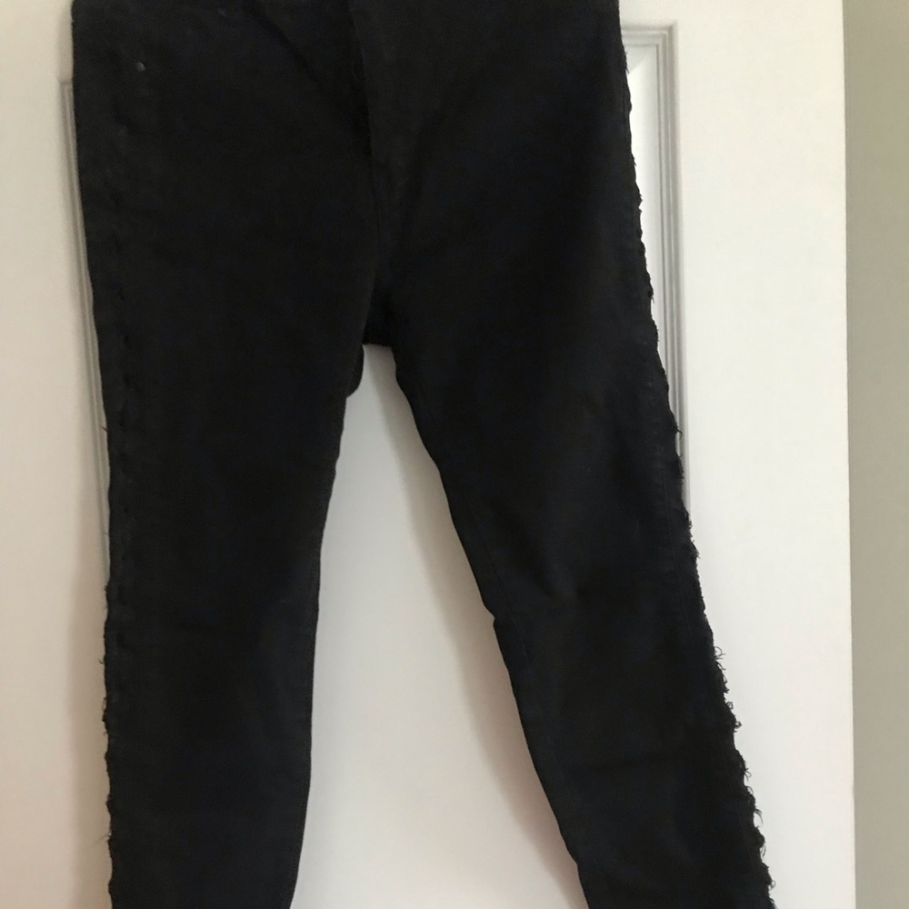 Black jeans with side slits